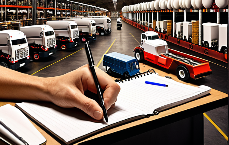 **
A person confidently analyzing their skills and interests, perhaps with a notepad and pen, surrounded by symbols representing different aspects of transportation (trucks, ships, airplanes, warehouses). The overall tone should be optimistic and determined, suggesting a successful self-assessment.
**